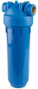 Atlas Filtri - filterhuis - blauwe klok - type DP 10 Mono OT AB - binnendraad x binnendraad - 3/4" x 3/4" - messing afbeelding