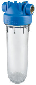 Atlas Filtri - filterhuis - transparante klok - type DP 20 Mono OT TS - binnendraad x binnendraad - 1" x 1" - messing afbeelding