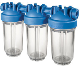 Atlas Filtri - boîtier filtre - transparante klok - type DP BIG 10 Trio IN TS - filetage femelle x filetage femelle - 1-1/2" x 1-1/2" - pp