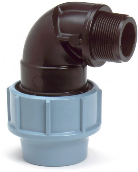 Draadknie 90° pour PE/tyleen - 63 mm x 2" filetage mâle - 16 bar