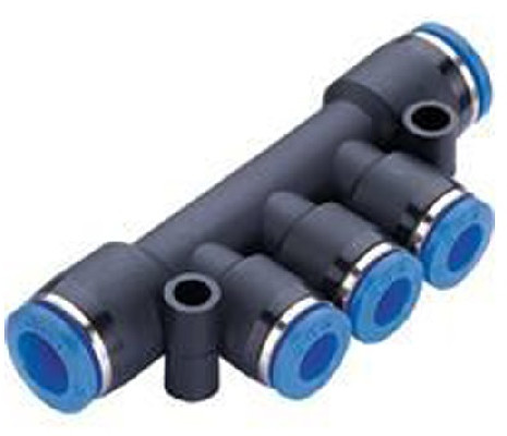 Verloopkoppeling 8 x 6 x 6 x 6 x 8 mm (PKG 0806N)