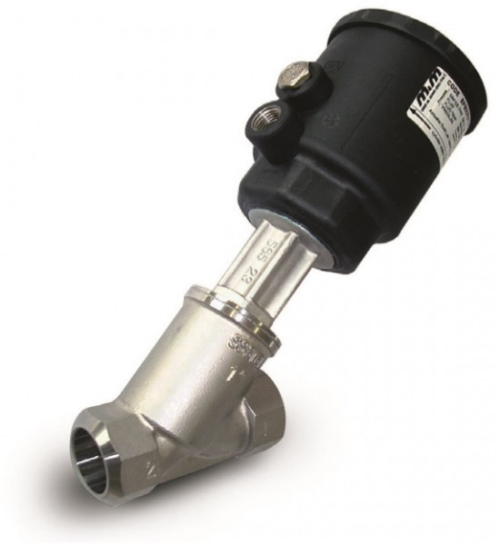 Klepafsluiter pneumatisch 2-weg DIN11850-2 Lasverbinding, NC<-> RVS/PTFE DN32 druk 0-16/6 zuiger ø63