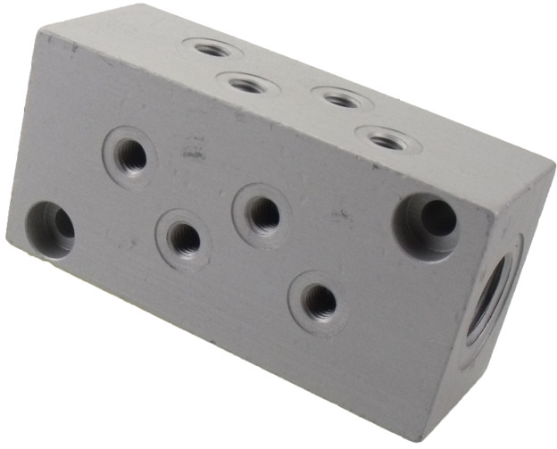 Verdeelblok alu. 8-voud G3/4" (8 x 1/2")