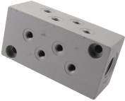 Aluminum distribution block 8-fold G1/4" (8 x M5)
