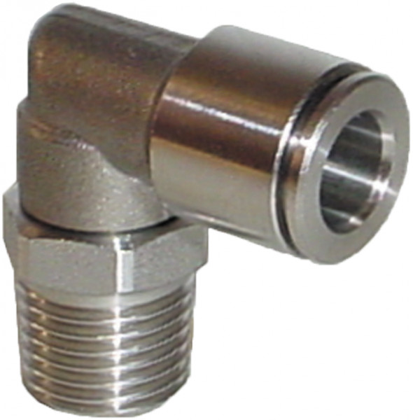 Knie Inschroef Koppeling Insteek Draaibaar 10 mm x R1/4" RVS Konisch