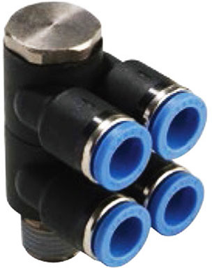 Raccord quadruple 8mm x G3/8