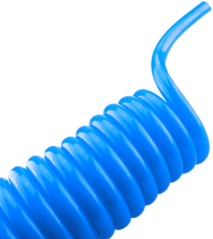 Tuyau spiralé PU 6x4 Bleu 3m longueur de travail