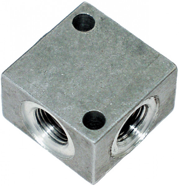 Verdeelblok alu. G3/8" (vierkant 4-voud)
