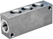 Aluminum distribution block 8-fold G1/4" (8 x M5)
