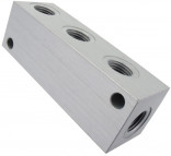 Verdeelblok alu. G3/8" (vierkant 4-voud)