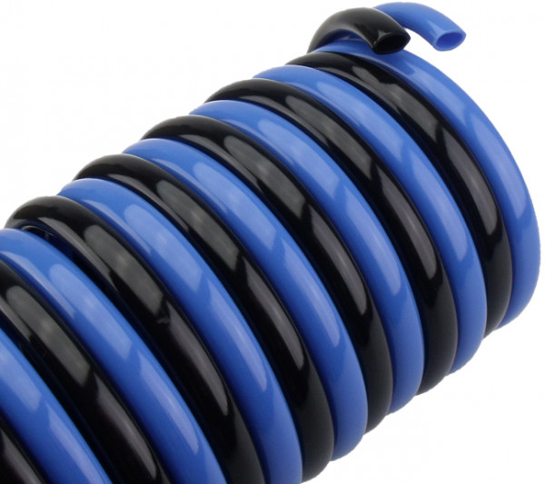 TRIO Tuyau spiralé PU 4x2.5 Noir/Bleu/naturel Longueur de travail 2.6 M