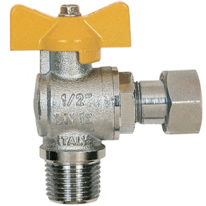 Kogelkraan vlinder R1/2" BixBu GAS 90°