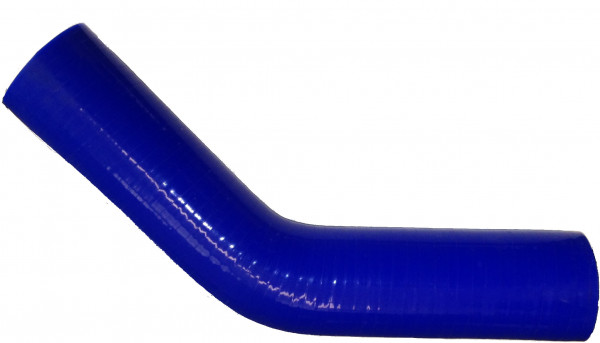 Tuyau silicone - Coude 45° - Longueur de pied 152mm - 35mm - Bleu