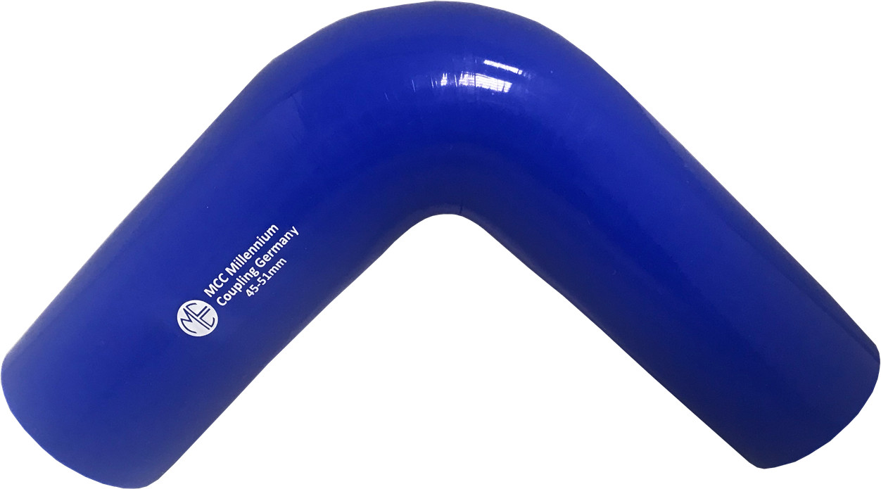 Siliconeslang - Reducerende Bocht 90� - 45 x 51mm - Blauw