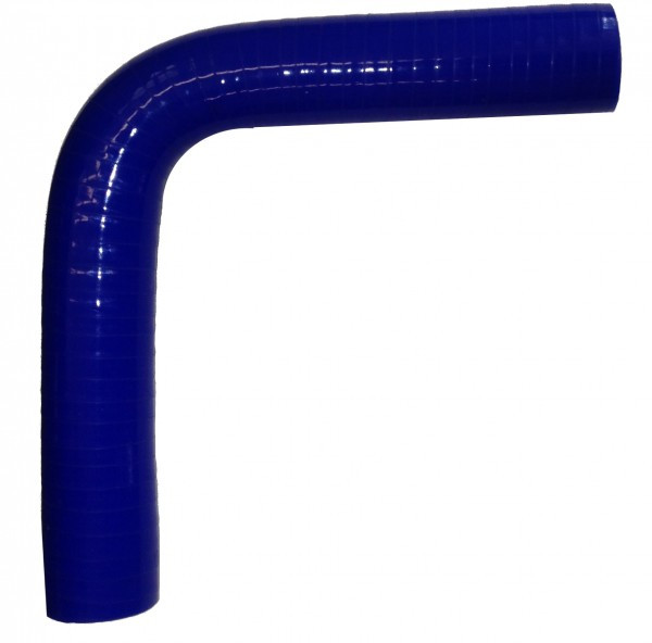 Siliconeslang - Bocht 90� - Pootlengte 152mm - 102mm - Blauw