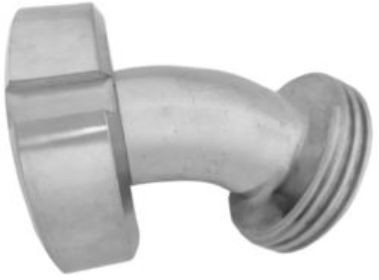 Melkkoppeling - Zuivelkoppeling - DIN 11851 - Koppelbocht 45� - Puntstuk wartel x Draadstuk - DN80 x DN80 - RVS 316 afbeelding