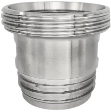 IBC Adapter naar DIN11851 - buitendraad x buitendraad - S60x6 x DN65 - RVS316 afbeelding
