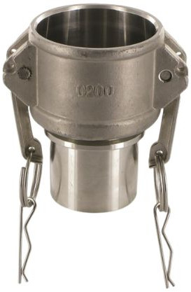 Camlock Vrouwelijk met Slangtule - Type CS - RVS316 - Gladde Tule - 3" - DN 75 afbeelding