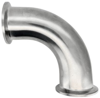 Tri Clamp koppeling - DIN 32676 - Koppelbocht 90° - Clamp x Clamp - DN15 x DN15 - RVS 304 - DIN