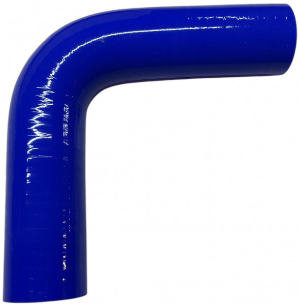Tuyau silicone - Coude 90° - Longueur de pied 200mm - 76mm - Bleu