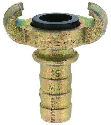 Lüdecke klauwkoppeling SKB met slangtule & borgrand - SKB 13 - 1/2" (13 mm)