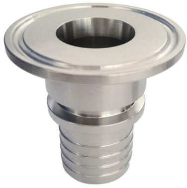 Triclamp koppeling - DIN 32676 - Gegroefde Slangtule 51mm - Flensmaat 64mm - Met kraag - RVS316 - DIN afbeelding