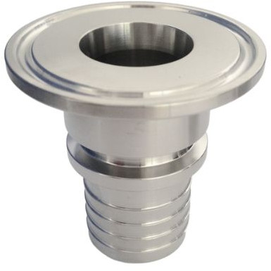 Triclamp koppeling - BS 4824 - Gegroefde Slangtule 19mm - Flensmaat 34mm - Met kraag - RVS316 afbeelding