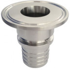 Tri Clamp koppeling - DIN 32676 - Slangtule met 90º Bocht 12mm - Flensmaat 34mm - Met kraag - RVS316 - DIN