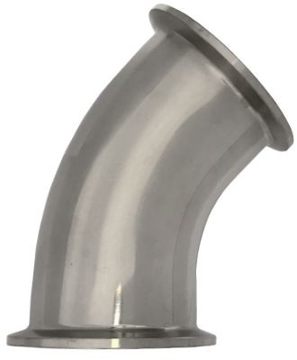 Tri-clamp raccord - DIN 32676 - Koppelbocht 45° - Clamp x Clamp - DN25 x DN25 - Inox 316 - DIN