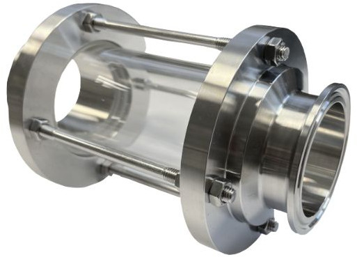 Buisvormig kijkglas met TriClamp aanslutiting - DIN32676 - DN80 - Flens 106mm afbeelding