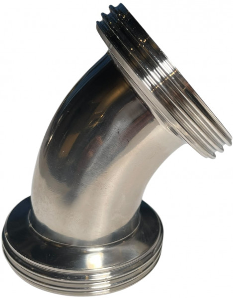 Raccord laitier - Raccord laitier - DIN 11851 - Koppelbocht 45° - Pièce filetée x Pièce filetée - DN20 x DN20 - Inox 316