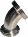 Milchrohrverschraubung - DIN 11851 - Bogen 90° - Gewinde x Gewinde - DN50 x DN50 - Edelstahl 316