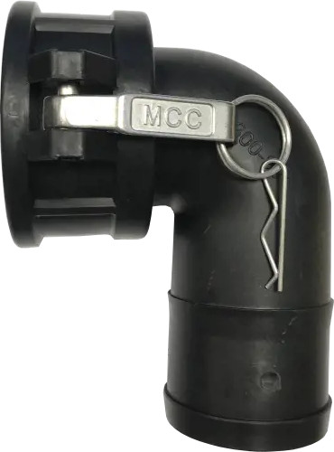 Raccord Camlock type C - femelle avec douille annelée - polypropylène - 1-1/2" - DN40 - C150 - coude 90 degrés