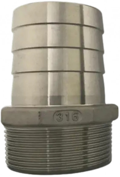 Buitendraad slangpilaar zonder kraag RVS - 1/8"