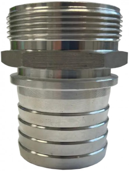 Slangtule - EN14420-2 mannelijke schroefdraad - gekartelde Slangtule - Aluminium - DN25