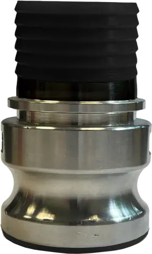 Camlock Adapter type E SS - 1 1/4", PFA gecoat - Zwart