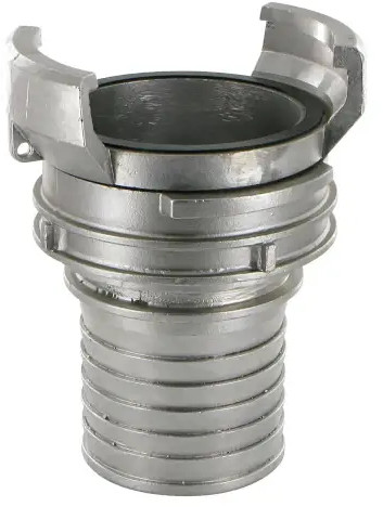 Raccord pompier Guillemin x douille annelée - avec verrou - avec collet - avec levier de sécurité - DN80 - Inox 316