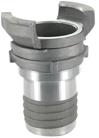 Raccord pompier Guillemin - embout hélicoïdal pour tuyau composite - avec verrou - revêtement PFA noir - DN100 - Inox 316