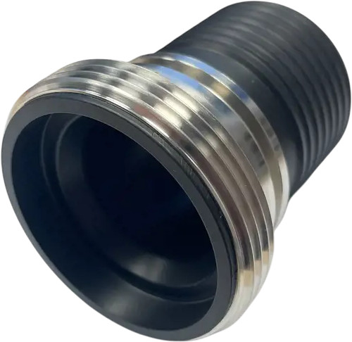 Macon-koppeling - mannelijke adapter - gekartelde Slangtule en kraag - PFA zwart gecoat