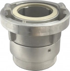 Melkkoppeling - Zuivelkoppeling - DIN 11851 - Koppelbocht 90° - Draadstuk x Puntstuk - DN25 x DN25 - RVS 316