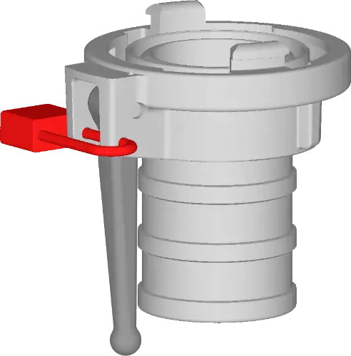 DN75/B(89mm) Storz gekarteld met kraag en handvat (16bar) Lange Tule