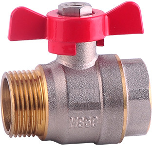 Robinet à boisseau sphérique - Vlinderhendel - Bi x Bu - Laiton Vernikkeld - 1/2" (DN13)