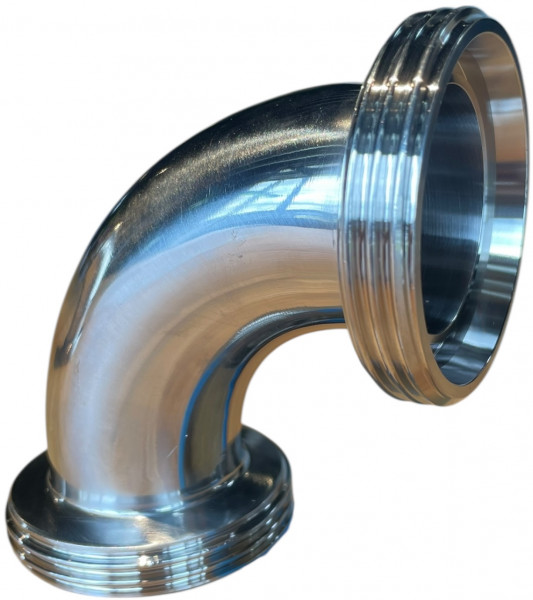 Raccord laitier - Raccord laitier - DIN 11851 - Koppelbocht 90° - Pièce filetée x Pièce filetée - DN50 x DN50 - Inox 316