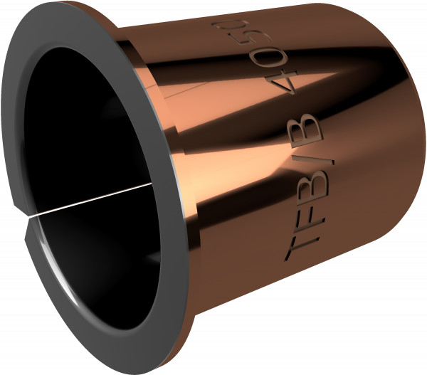 Bague cylindrique avec bride - Bague de palier - Palier lisse - TEF-MET/B - Sinter Bronze / PTFE - 35/39/472x35 mm