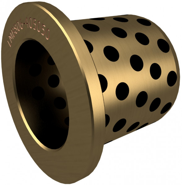 Palier lisse - Bague de palier - Bague cylindrique avec Bride - LUB-MET - Bronze - PTFE - 150/160/17010x200 mm