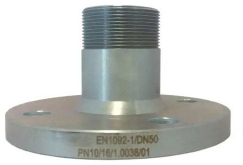 2" flens met buitendraad, lang - RVS