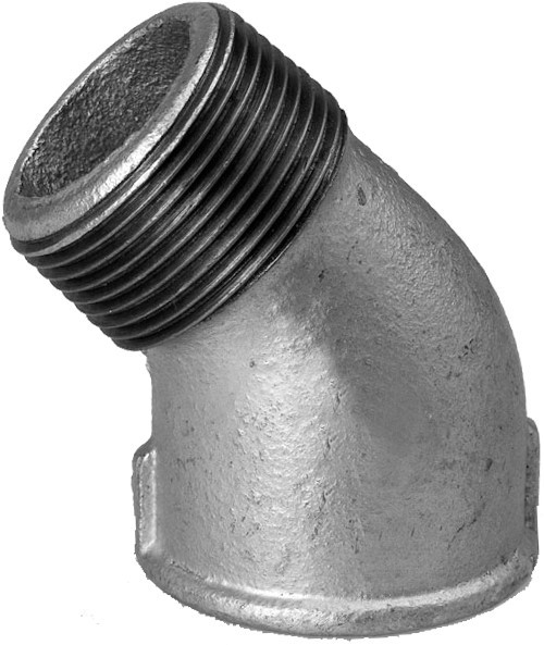 Knie 45º binnendraad x buitendraad type 121 gegalvaniseerd - 2"