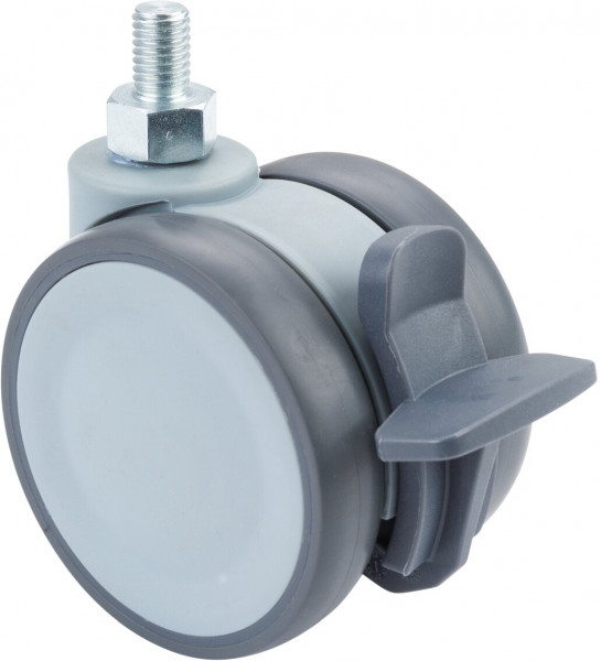 Kunststof dubbel wiel met rem Art.-Nr. F401.076