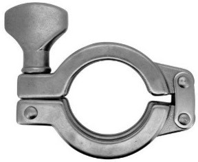 Tri Clamp koppeling - DIN 32676 - Klemband - Dubbel scharnier - RVS316 - Fl. 25mm