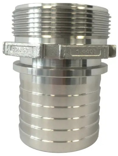 Tankwagenkoppeling Slangtule - RVS - 75mm x 3” buitendraad